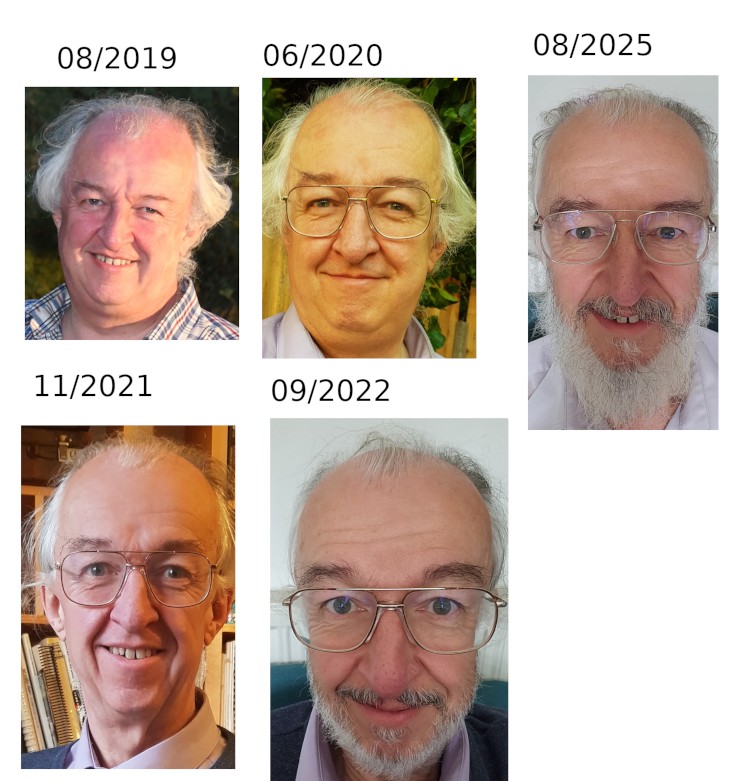 Pictures of the author at various dates in the last 7 years